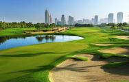 View Emirates Golf Club's scenic golf course in vibrant Dubai.