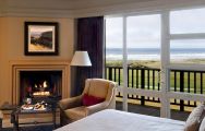 The Inn at Spanish Bay's lovely double bedroom within dramatic California.