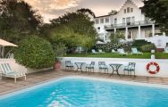 The Cellars Hohenort Hotel's beautiful main pool within marvelous South Africa.