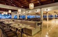 The Melia Caribe Tropical Golf  Beach Resort's lovely restaurant in dramatic Dominican Republic.