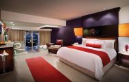 The Hard Rock Hotel  Casino Punta Cana's lovely double bedroom in dramatic Dominican Republic.