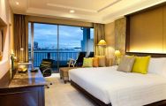 The Dusit Thani Hotel's scenic double bedroom within magnificent Pattaya.