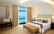 View The St Regis Doha's scenic sea view double bedroom in vibrant Qatar.