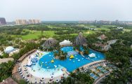 The Haikou Mission Hills Resort's picturesque main pool in gorgeous China.