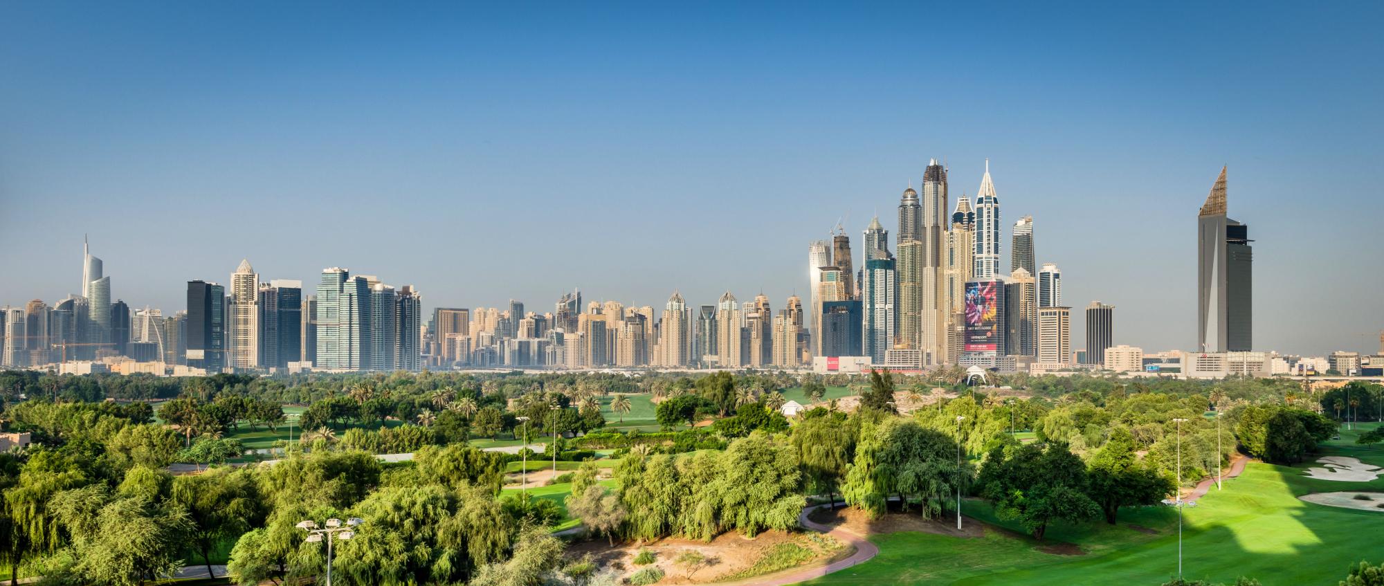 All The Emirates Golf Club's beautiful golf course within staggering Dubai.