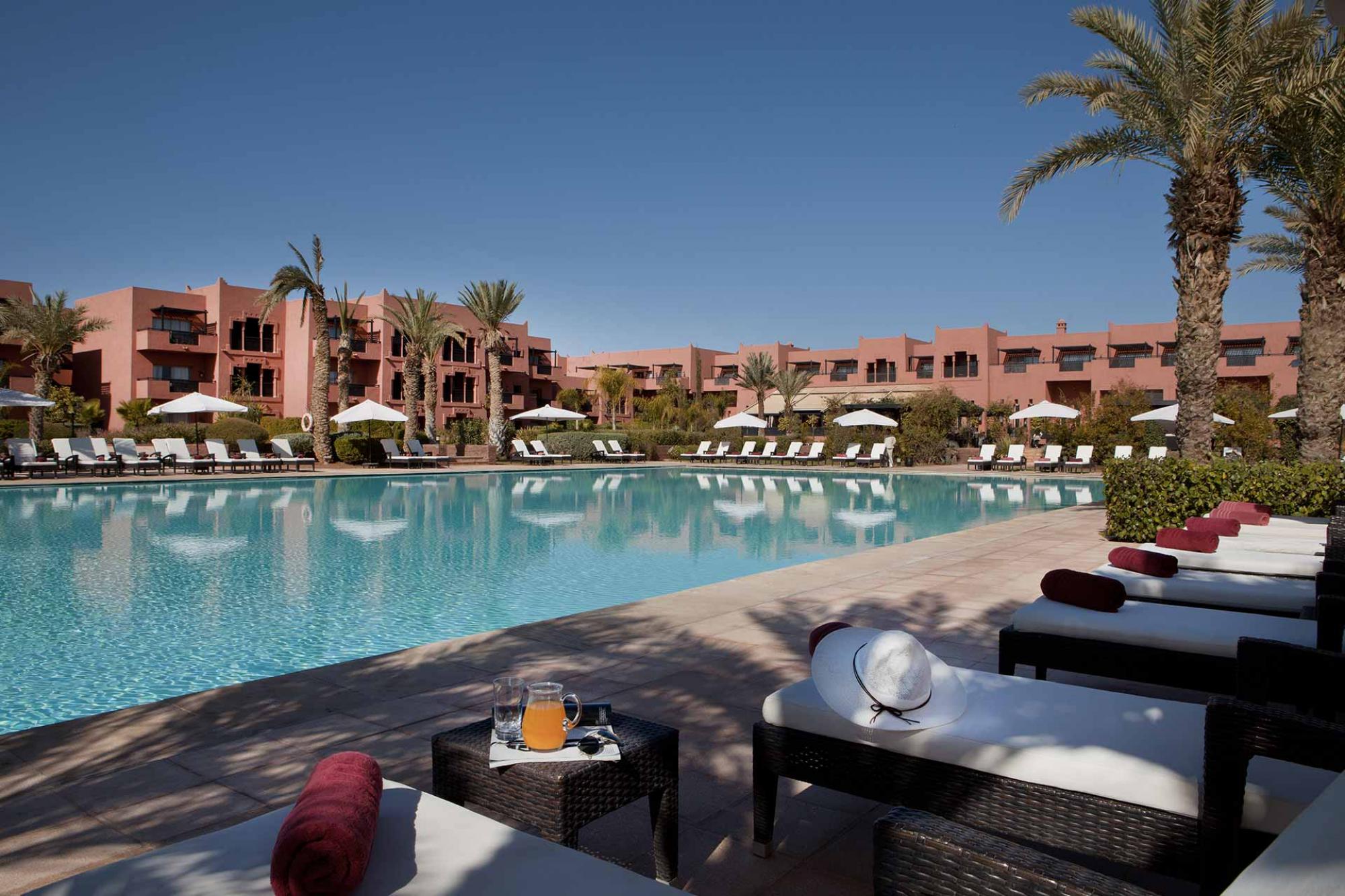 The Kenzi Menara Palace's impressive main pool situated in stunning Morocco.