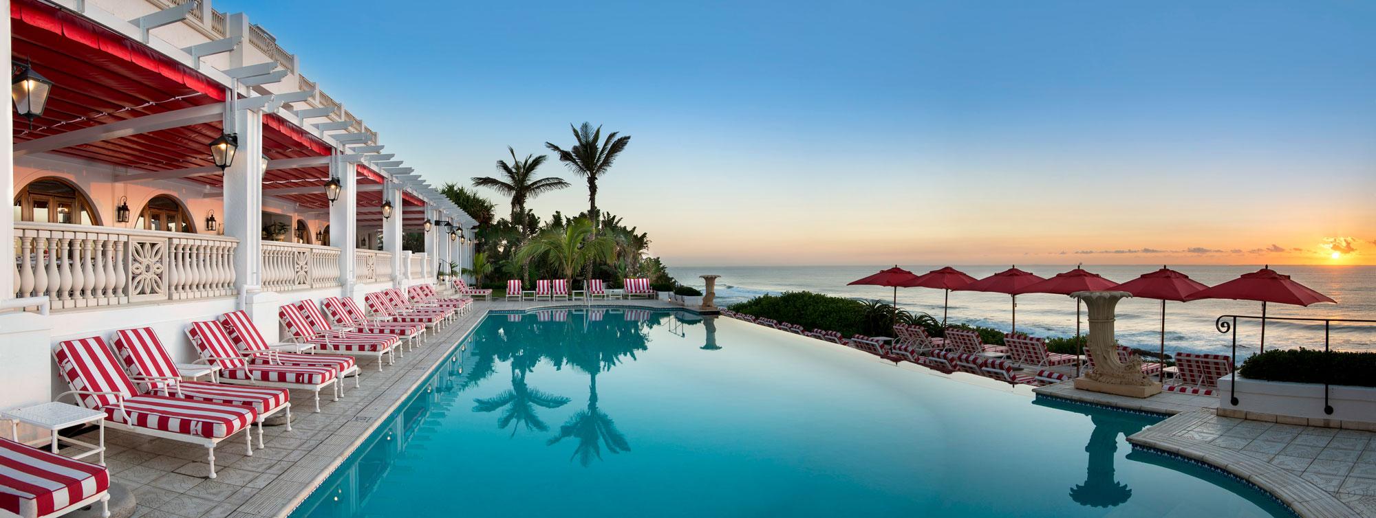 The Oyster Box Hotel's impressive main pool within impressive South Africa.