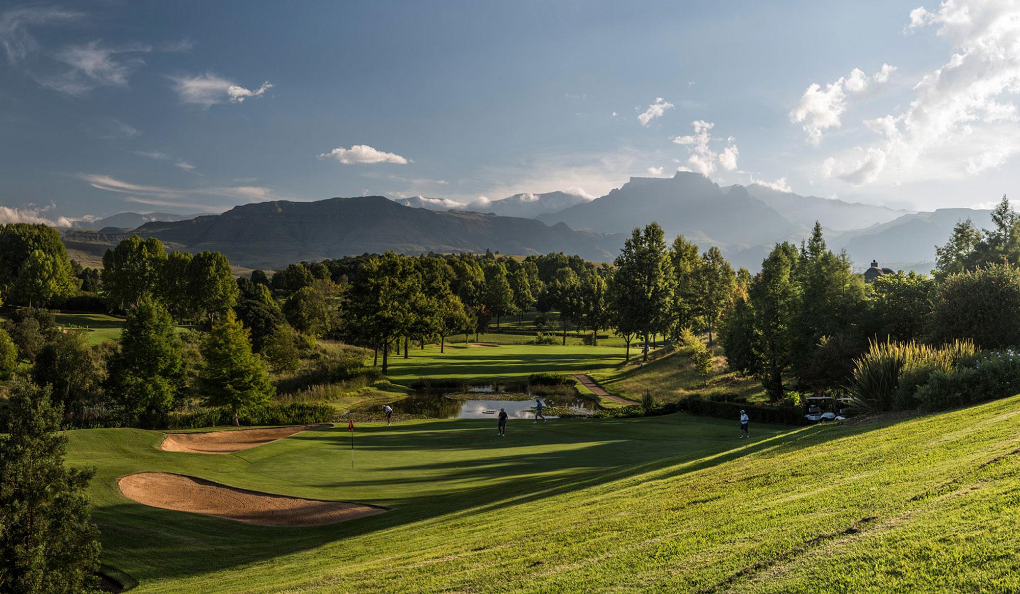 The Champagne Sports Golf Club's beautiful golf course situated in marvelous South Africa.