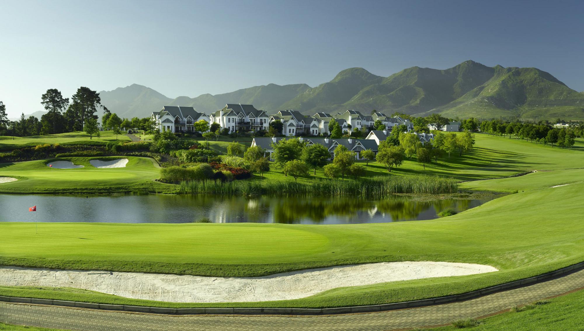 View Fancourt Links Course's beautiful golf course in dramatic South Africa.