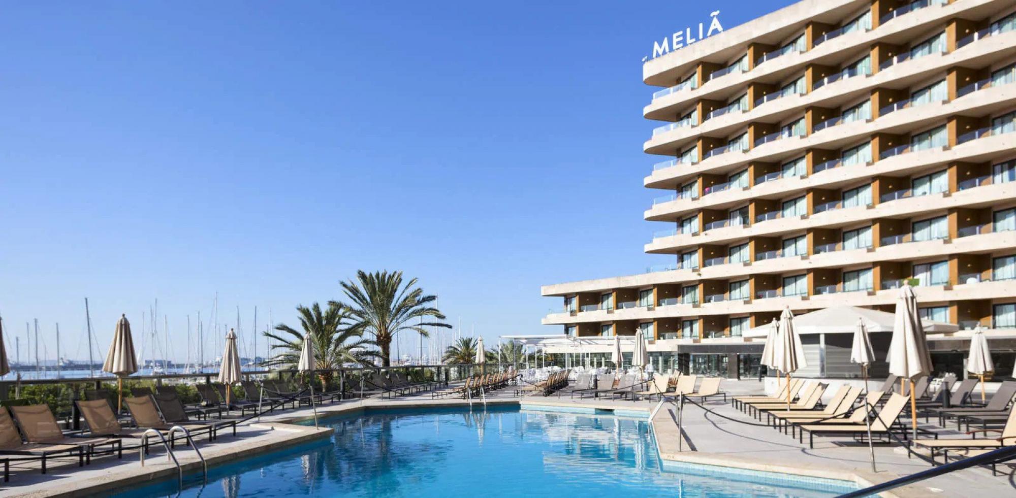The Melia Palma Marina's impressive sea view pool situated in gorgeous Mallorca.