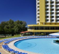 The Pestana Delfim Hotel's poolside seating within incredible Algarve.