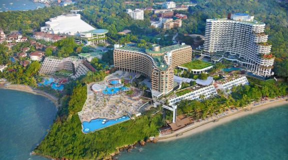 The Royal Cliff Beach Hotel's beautiful ariel view in brilliant Pattaya.