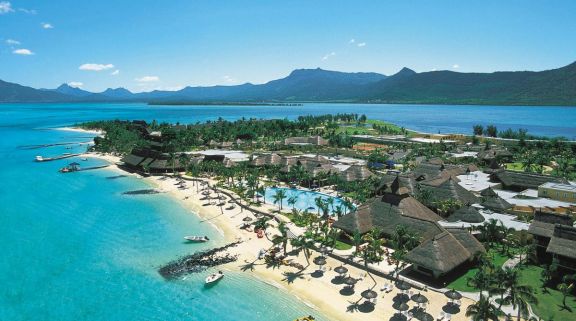 The Paradis Beachcomber Golf Resort  Spa's lovely ariel view situated in staggering Mauritius.