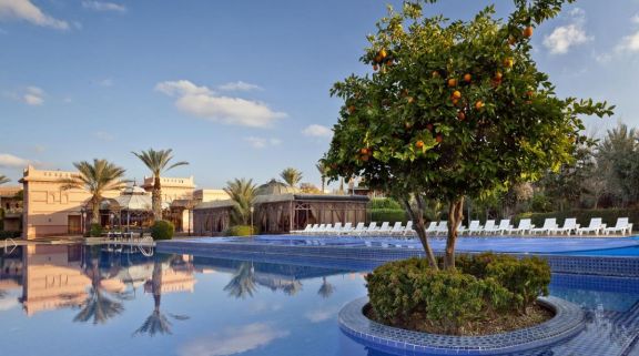 The Palmeraie Village's impressive main pool situated in staggering Morocco.