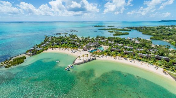 View Four Seasons Resort Mauritius at Anahita's lovely ariel view in magnificent Mauritius.