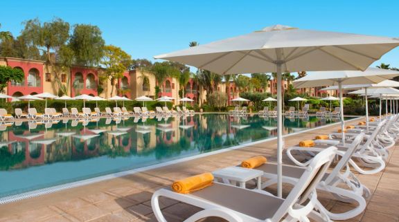 The Iberostar Club Palmeraie Marrakech's impressive outdoor pool situated in astounding Morocco.